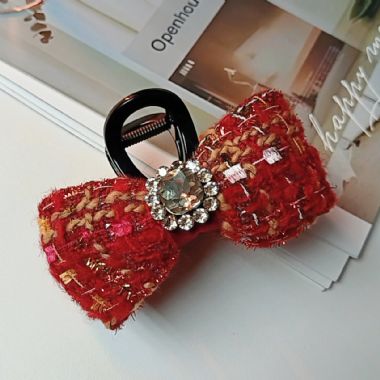 OKBA59152小香风红粗花呢蝴蝶结气质钻花韩国抓夹
标签:抓夹||蝴蝶结  布艺 圣诞